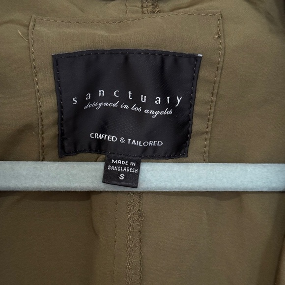 SANCTUARY ARMY GREEN RAIN COAT SIZE SMALL - Picture 11 of 15
